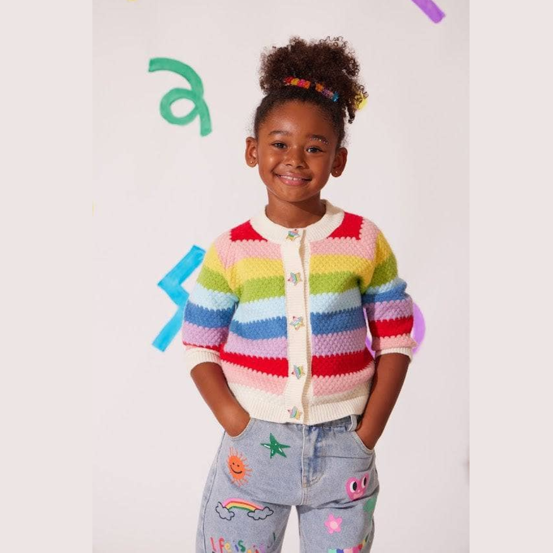 Knit Cardigan - Rainbow Bright