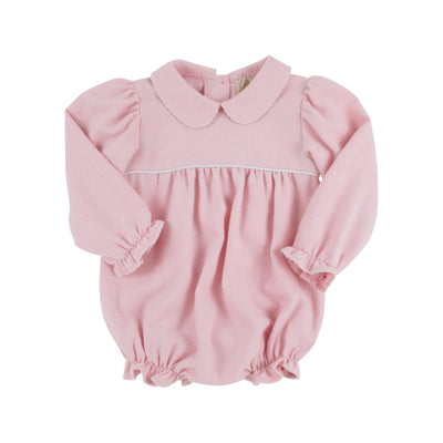 TBBC Long Sleeve Britt Bubble - Sandpearl Pink Herringbone with Worth Avenue White