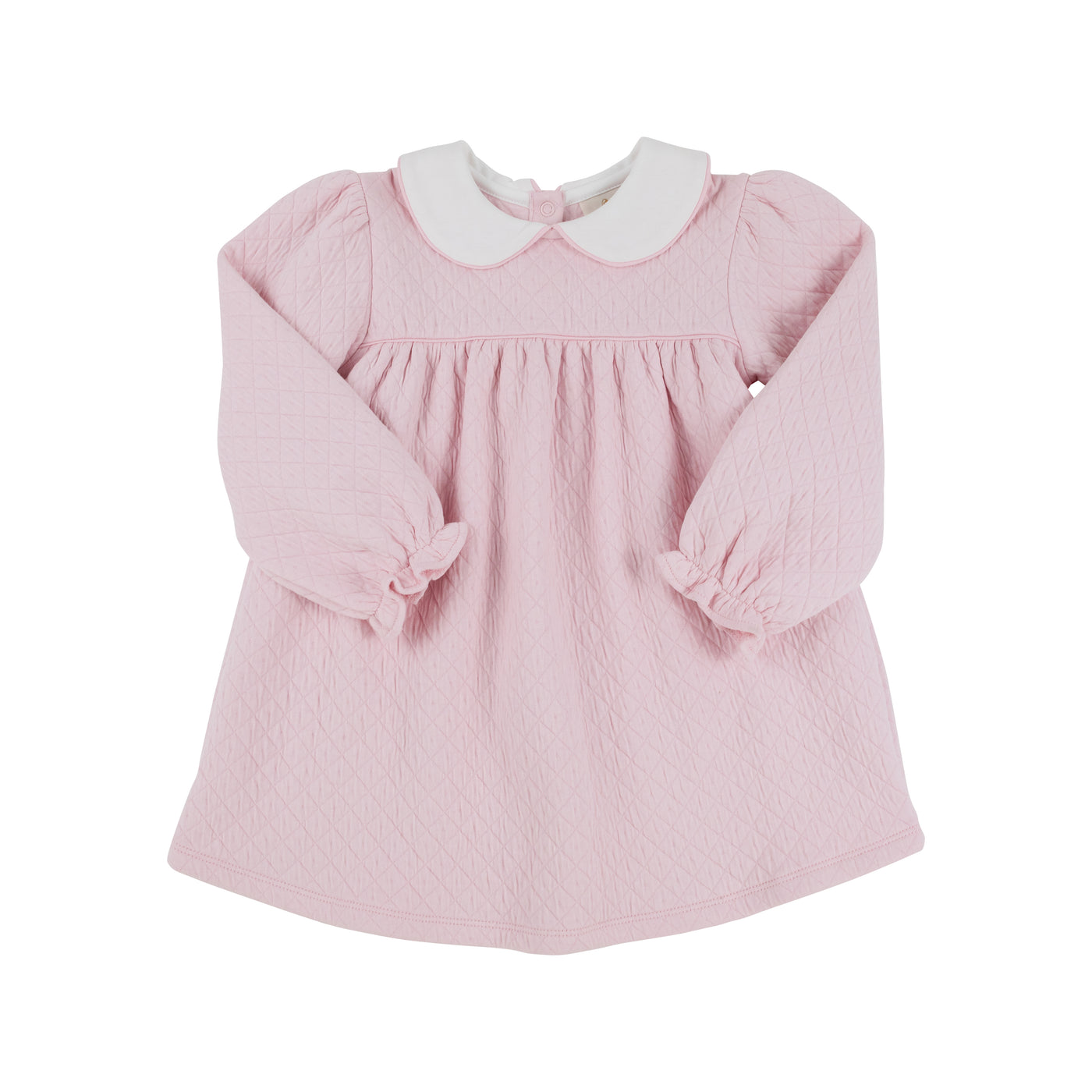 TBBC Long Sleeve Maerin Fitz Frock -Palm Beach Pink Quilted with Worth Avenue White