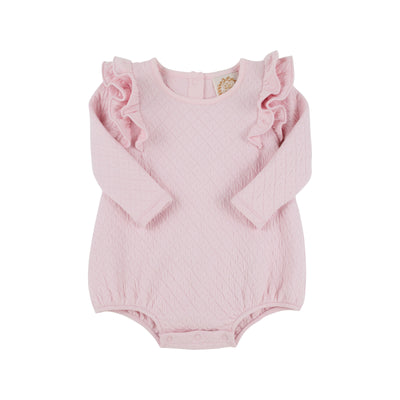 TBBC Long Sleeve Ruehling Ruffle Bubble - Palm Beach Pink Quilted