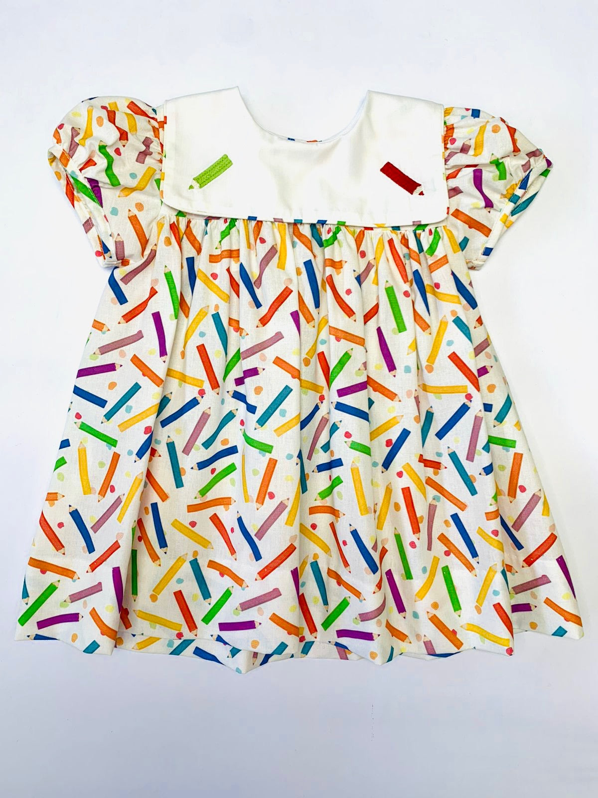 Loula Square Collar Dress - Crayon