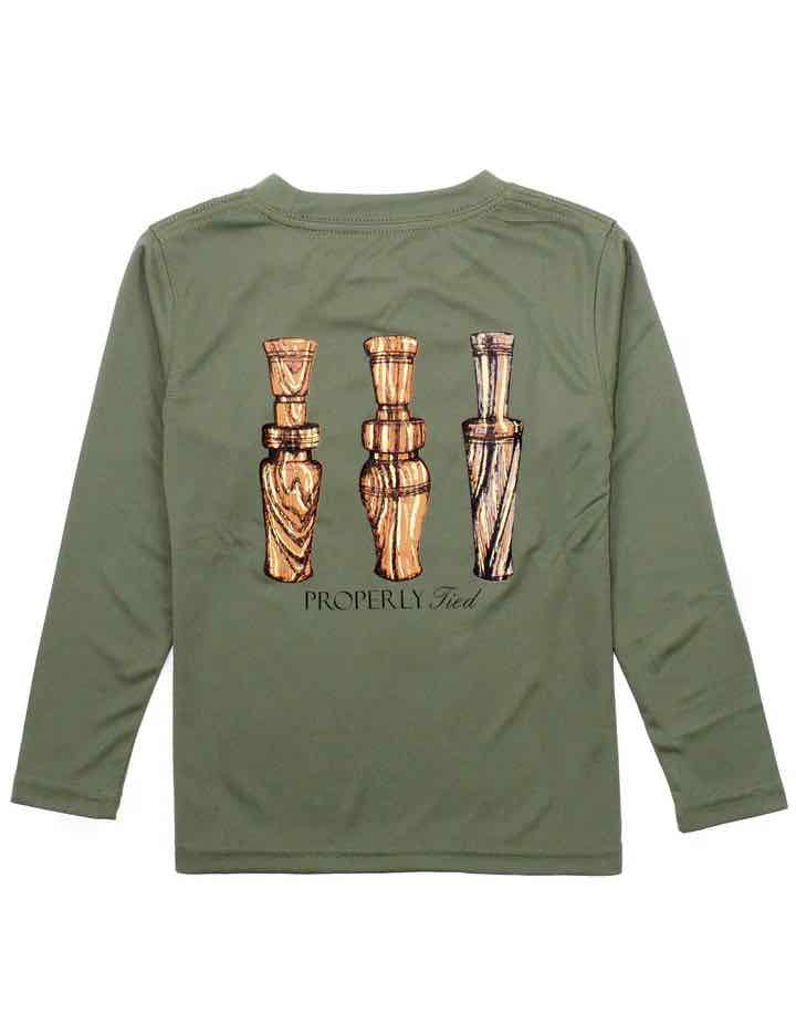 T-Shirt LS  Performance- Duck Calls - Olive