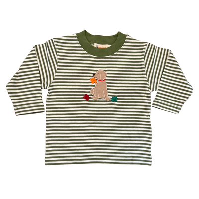 luigi T-Shirt LS - Green Stripe with Lab