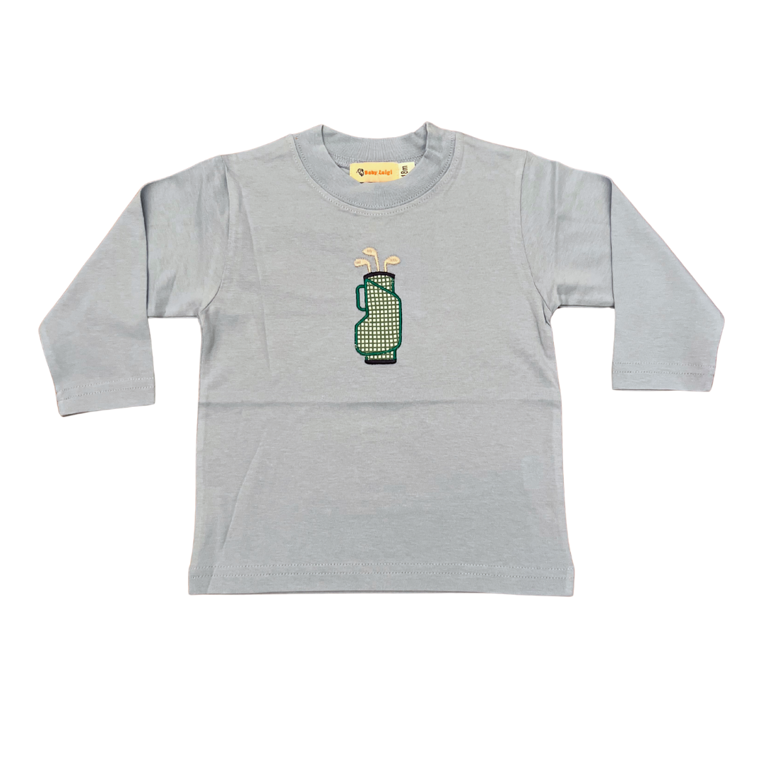 luigi T-Shirt LS - Light Blue with Golf Bag