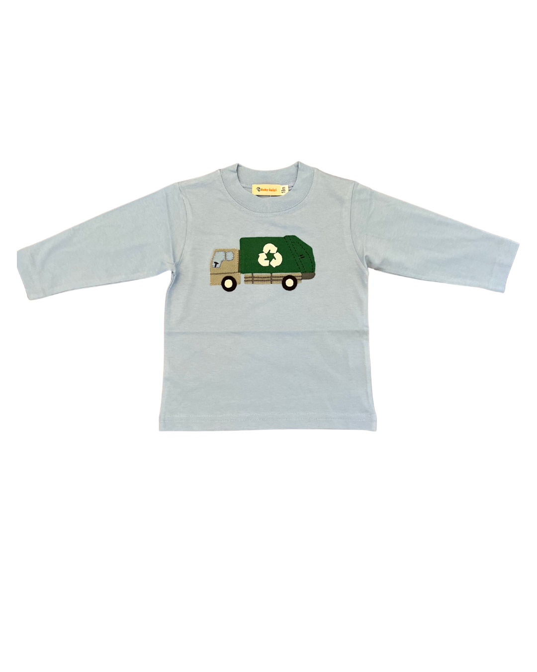 luigi T-Shirt LS - Light Blue with Garbage Truck