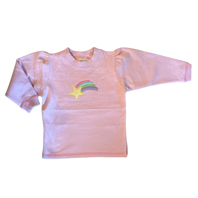 luigi Sweatshirt - Light Pink with Rainbow Shooting Star