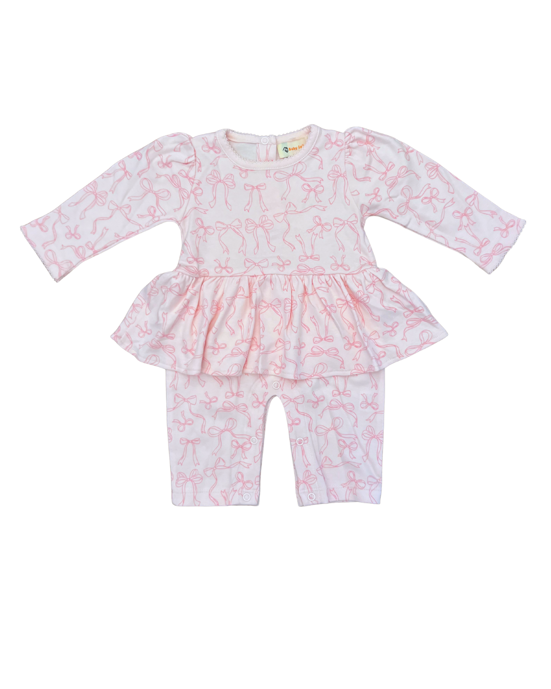 luigi Romper - Light Pink Ruffle with Bows
