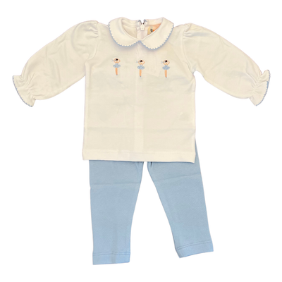 luigi Blouse and Legging SET - Light Blue Ballerinas