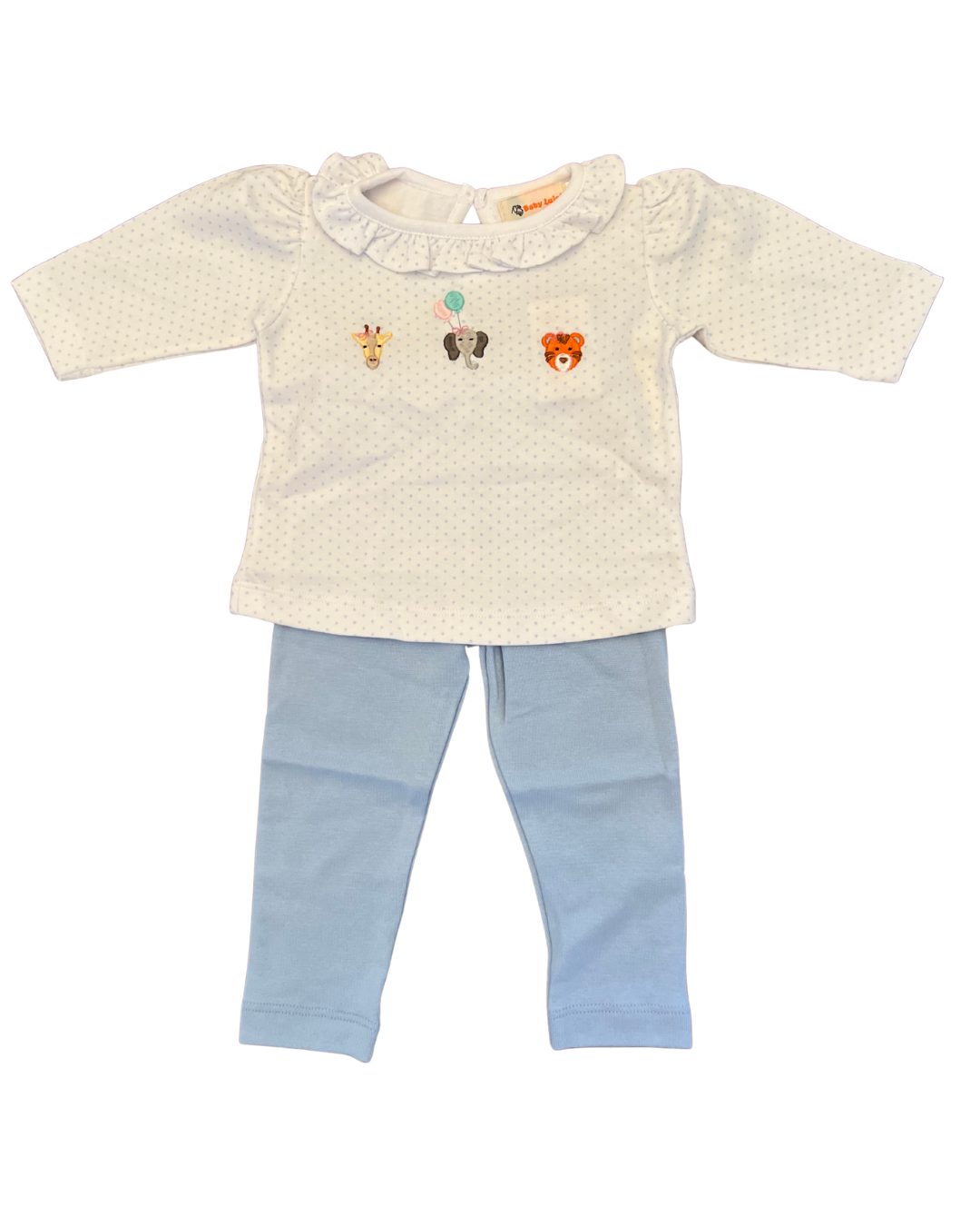 luigi Shirt & Legging SET - Sky Blue with Zoo Animals