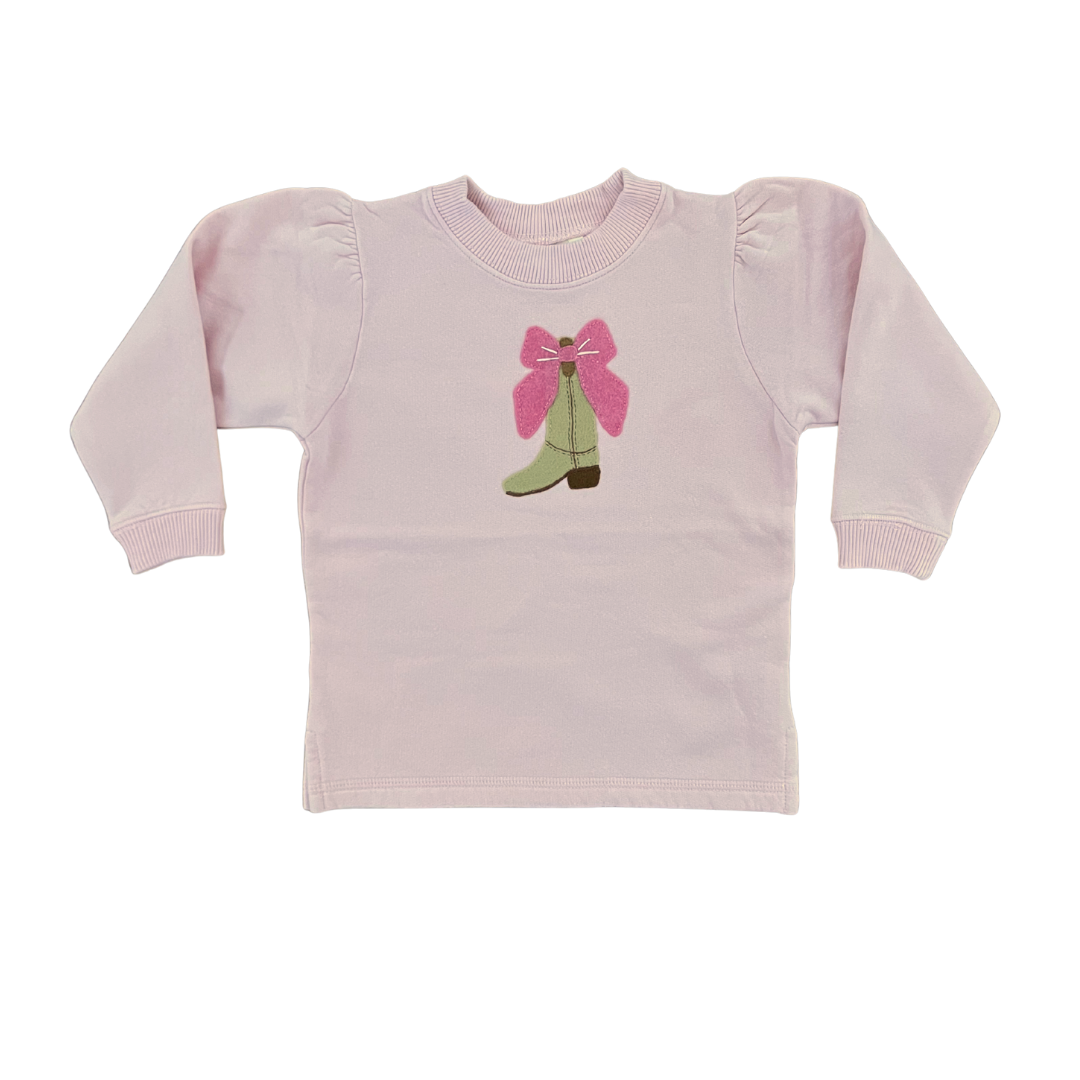 luigi Sweatshirt - Light Pink with Cowgirl Boot