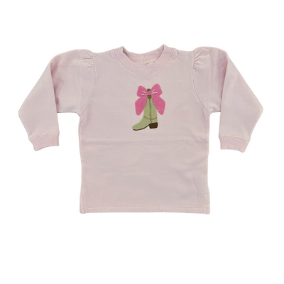 luigi Sweatshirt - Light Pink with Cowgirl Boot