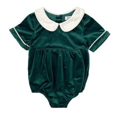 lulu bebe Noah Boy Bubble - Green Velvet
