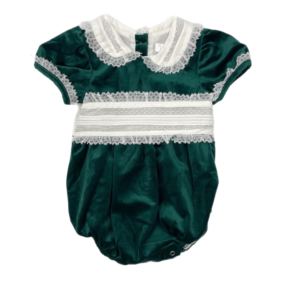 lulu bebe sky Sash Waist Bubble - Green Velvet