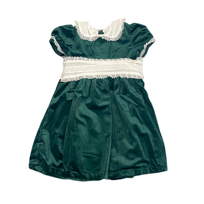 lulu bebe Scarlet Sash Waist Dress - Green Velvet