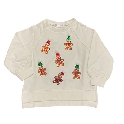 lulu bebe Sandy White Sequin Shirt - Gingerbread