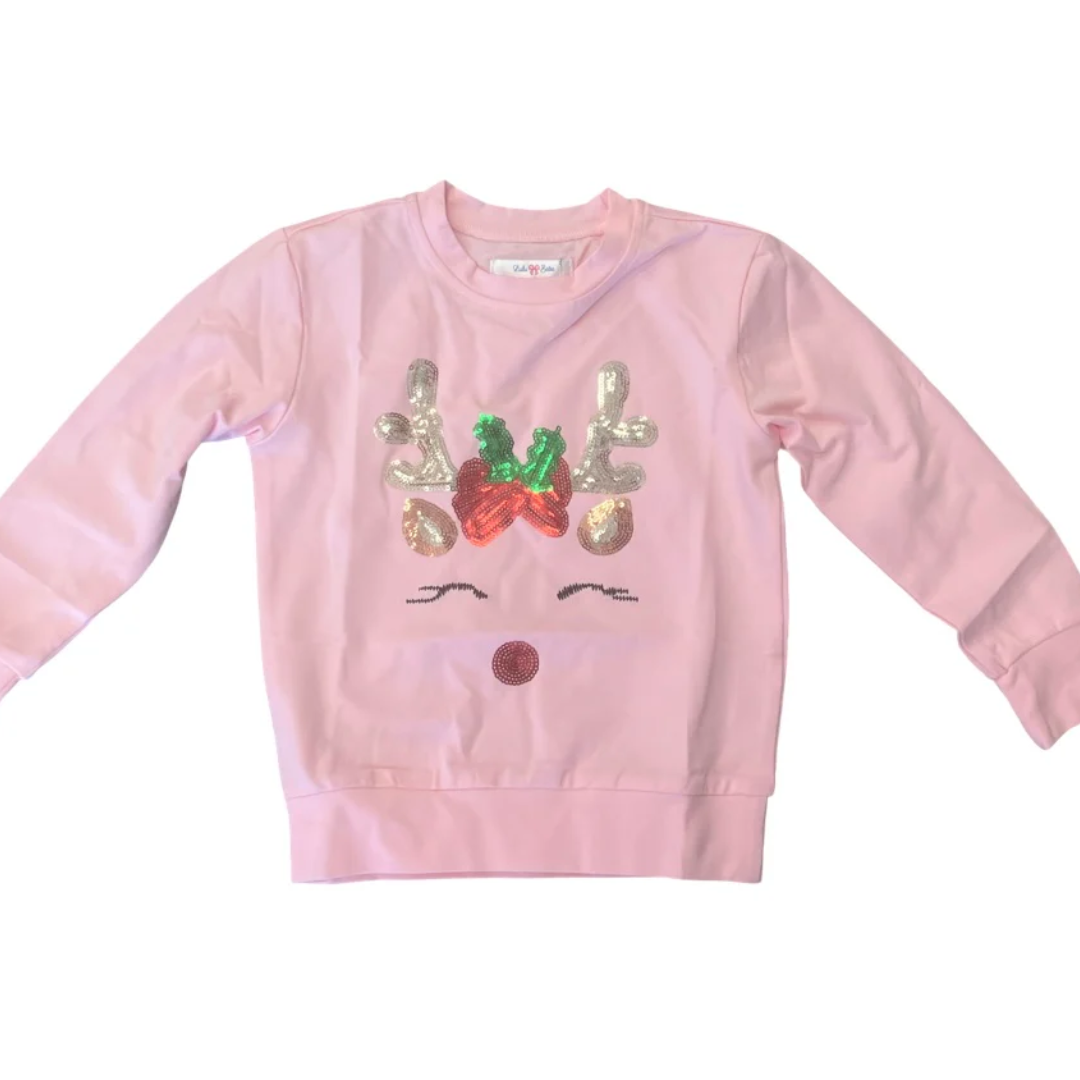 lulu bebe Ana Pink Sequin Shirt - Reindeer