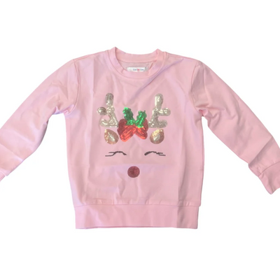 lulu bebe Ana Pink Sequin Shirt - Reindeer