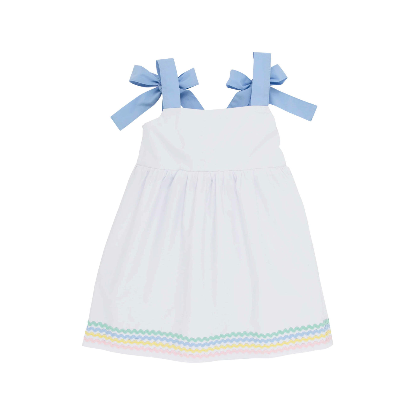 Macie Mini Dress - Worth Avenue White With Multicolor Ric Rac