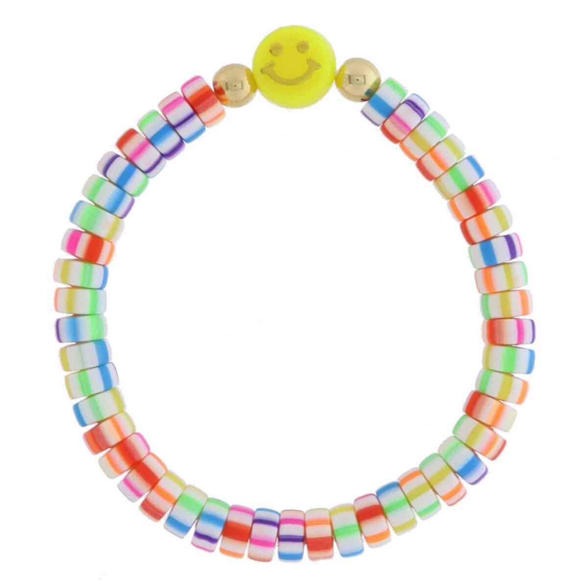 Bracelet - Made You Smile - Multi and White Stripe