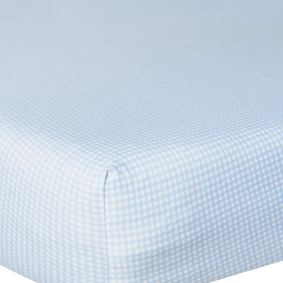 Crib Sheet - Blue Gingham