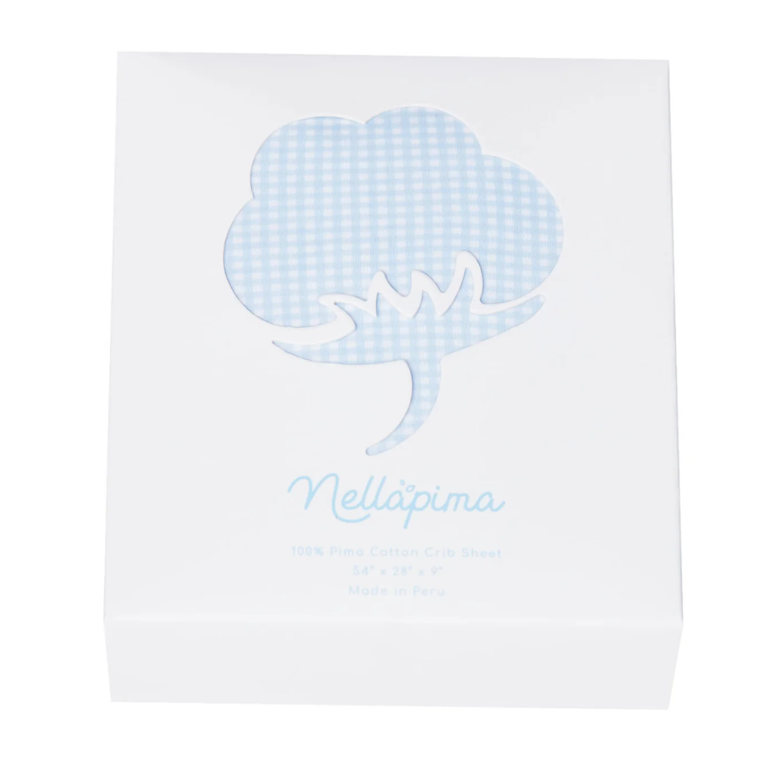Crib Sheet - Blue Gingham