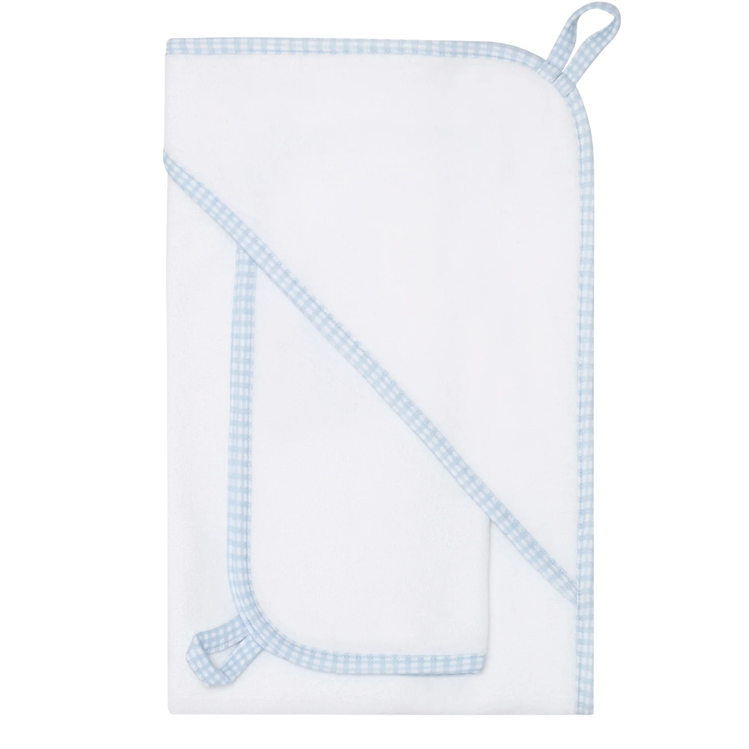 Hooded Towel Set - Blue Gingham