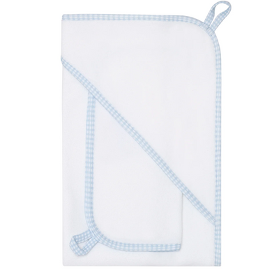 Hooded Towel Set - Blue Gingham