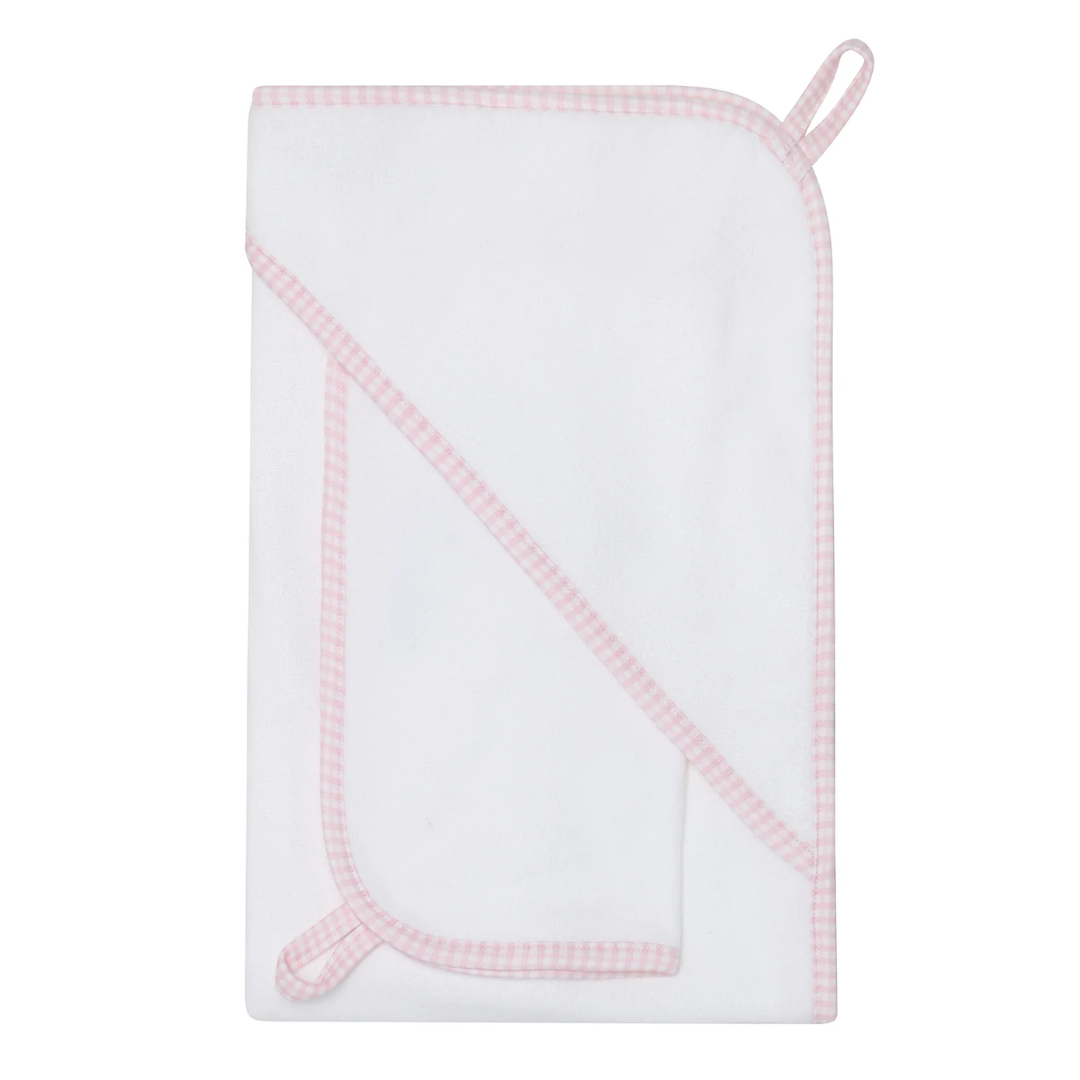 Hooded Towel Set - Pink Gingham