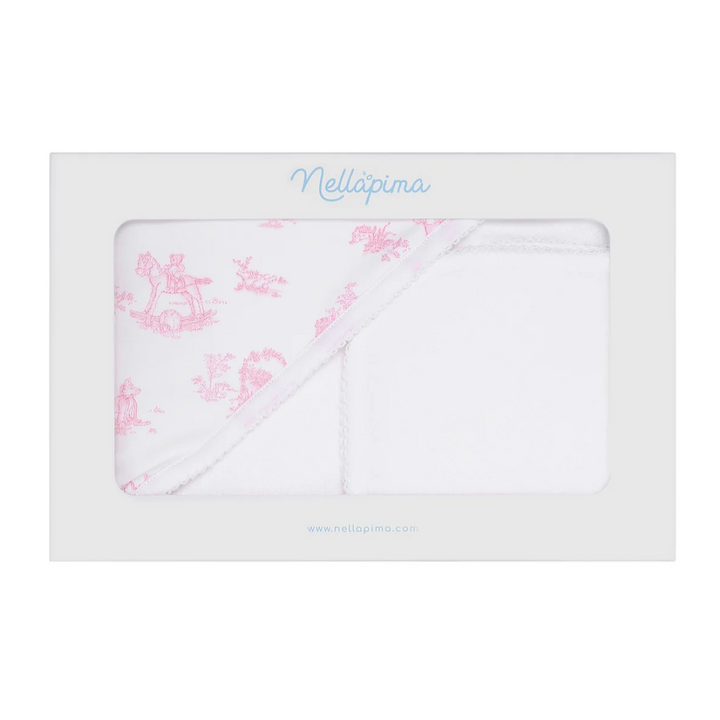 Hooded Towel Set - Pink Toile