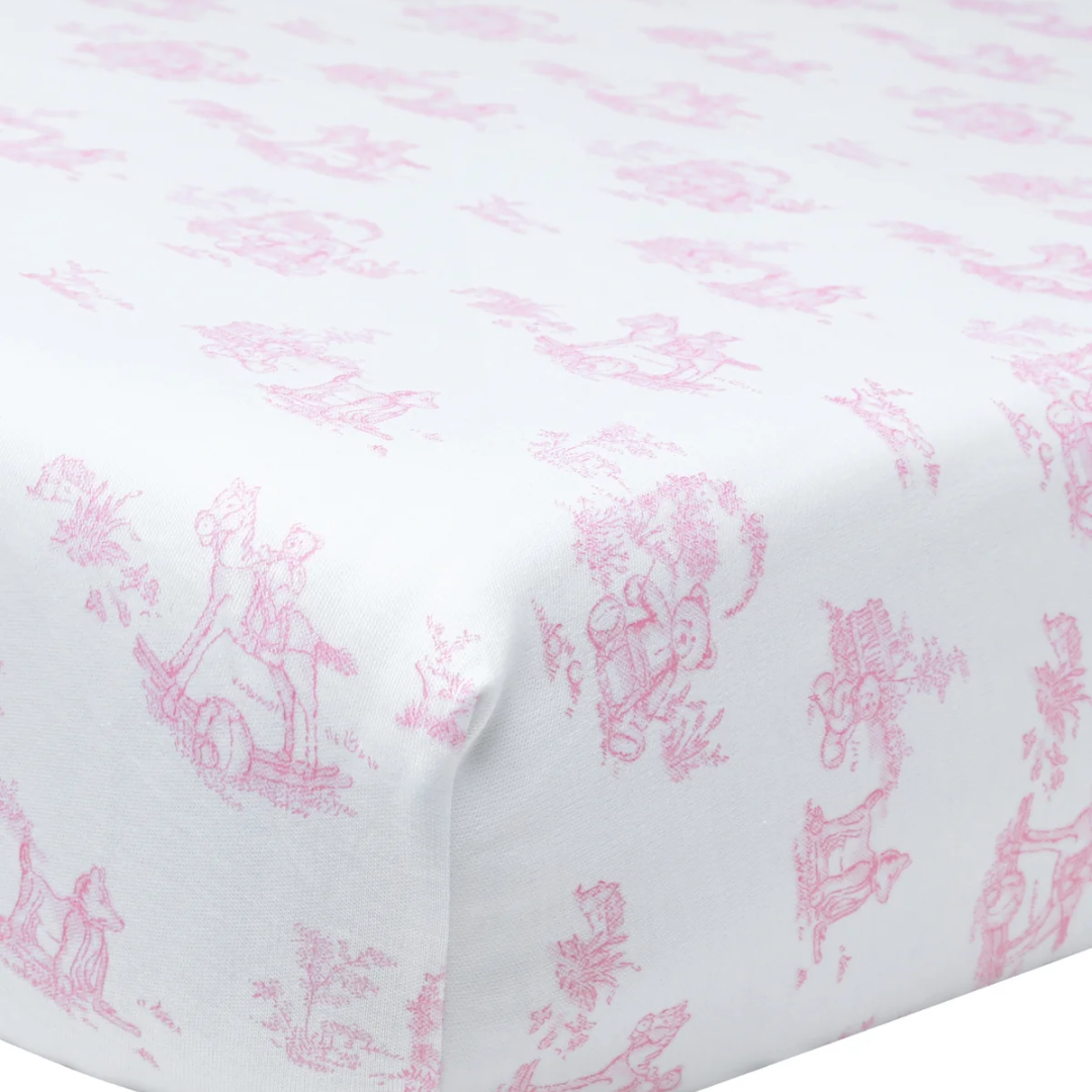 Crib Sheet - Pink Toile