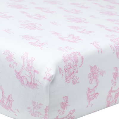 Crib Sheet - Pink Toile