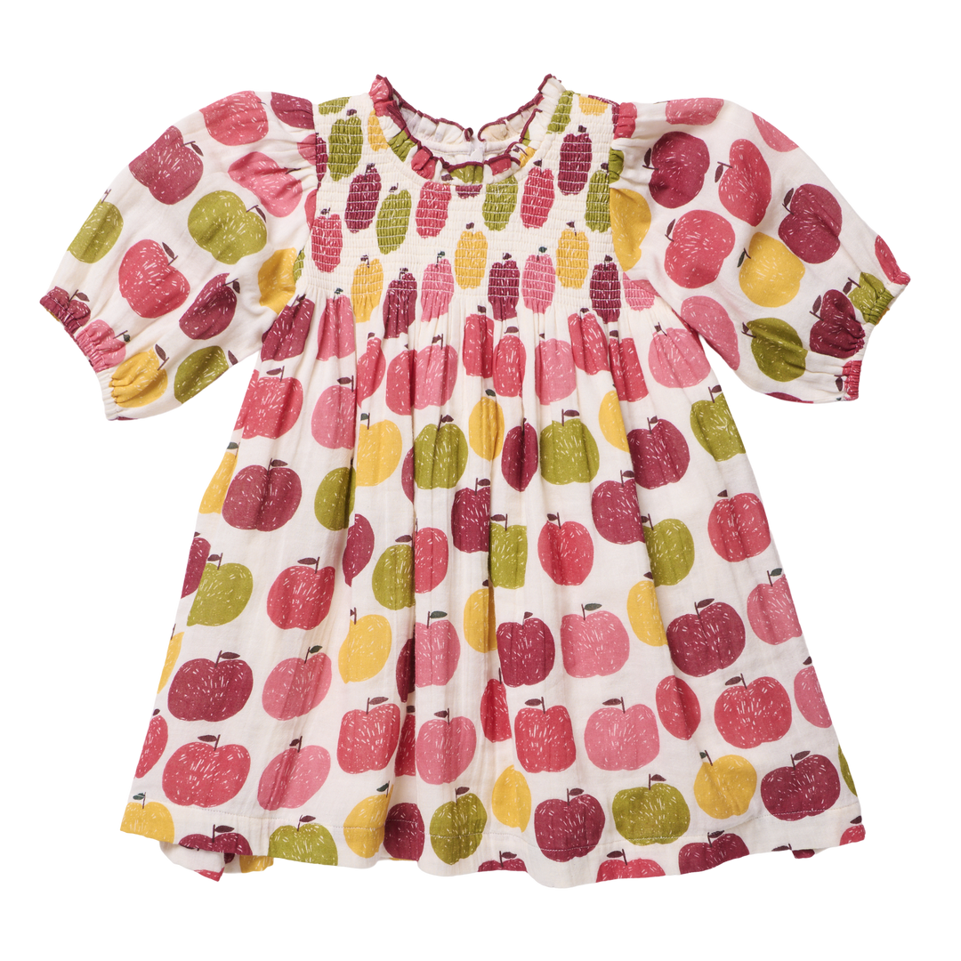 pink chicken Stevie Puff Sleeve Dress - Pink Delicious Apples
