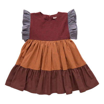 pink chicken Kit Dress - Mixed Checks