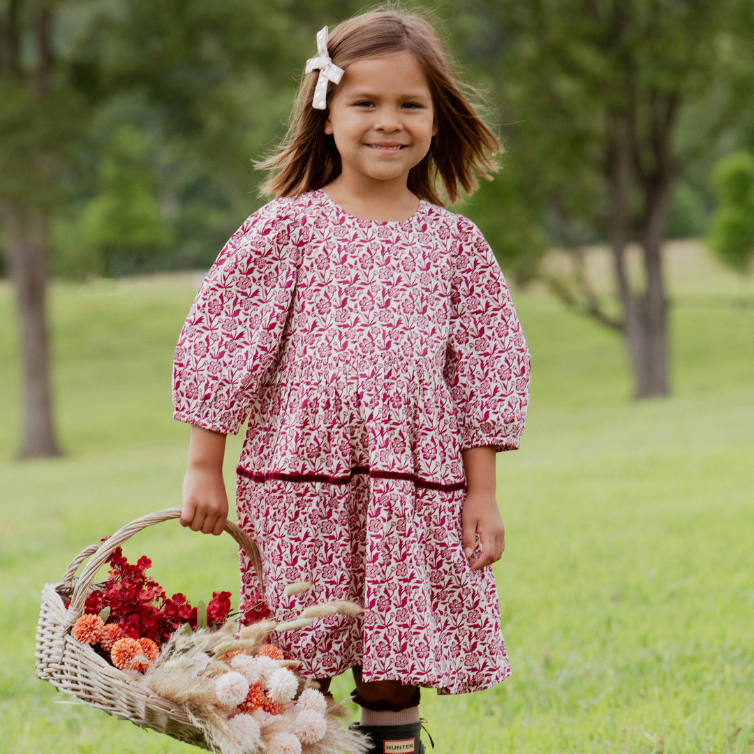Maribelle Dress - Burgandy Climbing
