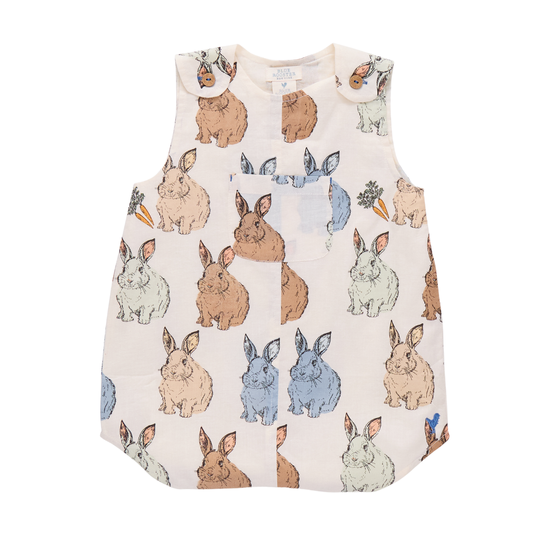 pink chicken Noah Jumper - Blue Vintage Bunnies