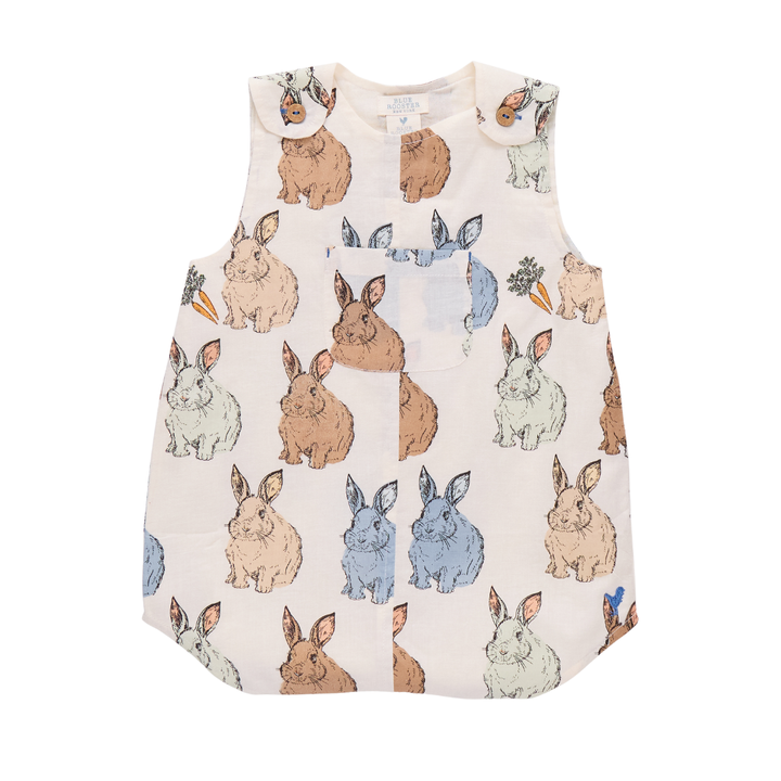 pink chicken Noah Jumper - Blue Vintage Bunnies