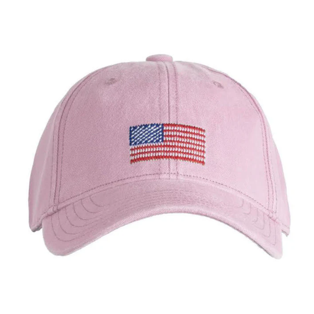 Baseball Hat - Pink with American Flag