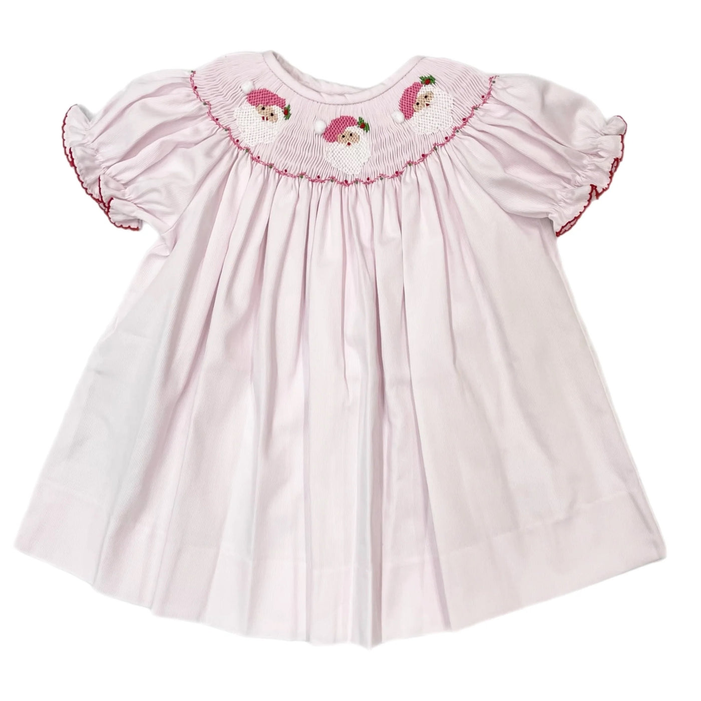 Emma Smocked Bishop Dress - Pink Santa