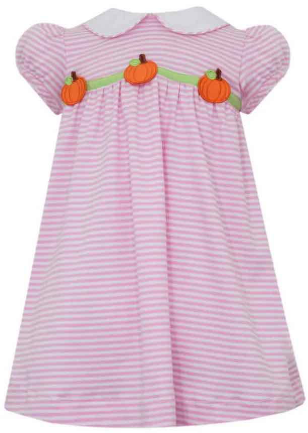 Dress - Knit Pink Stripe Pumpkin