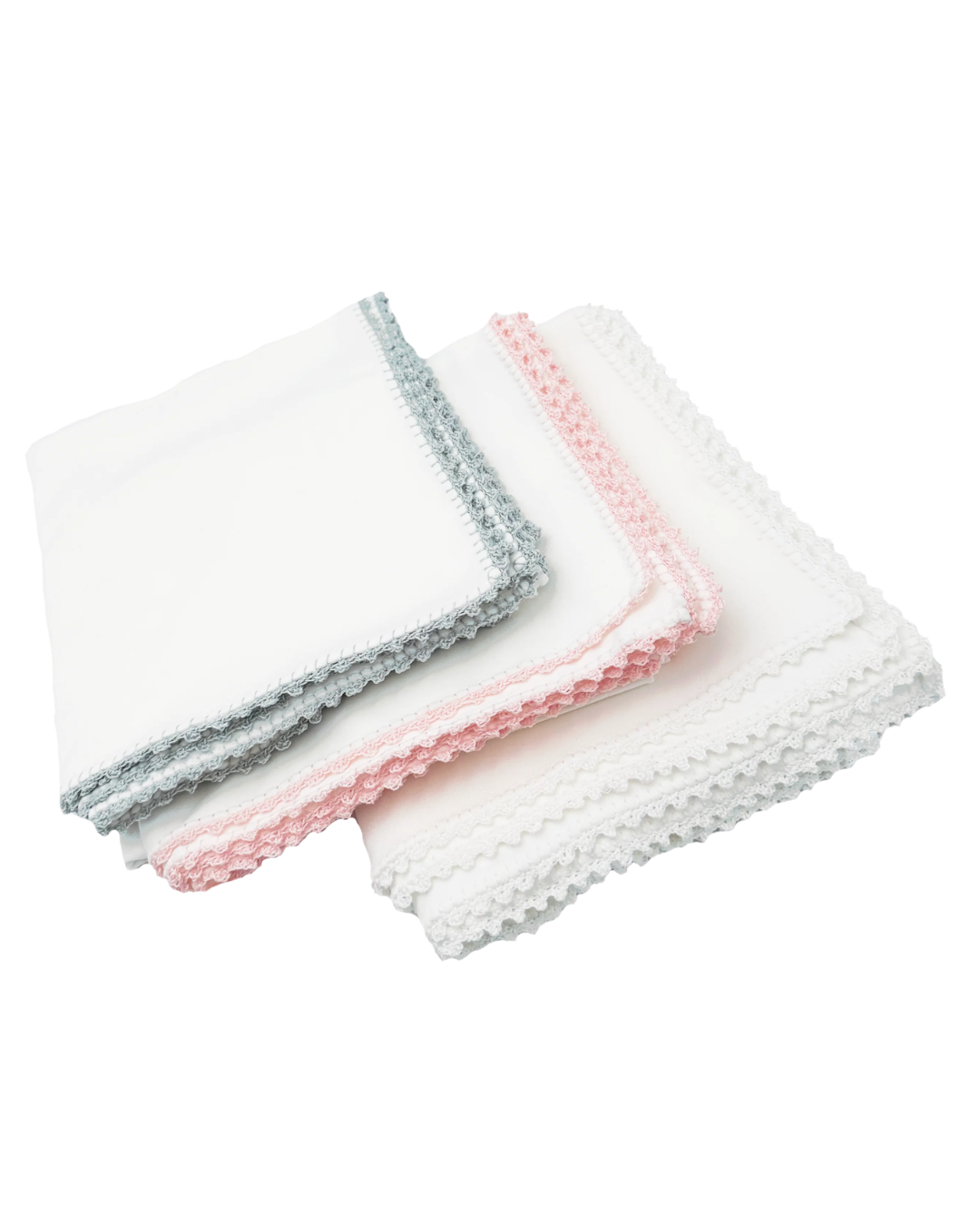 pixie lily Jersey Blanket with Elegant Crochet Tatting Edge