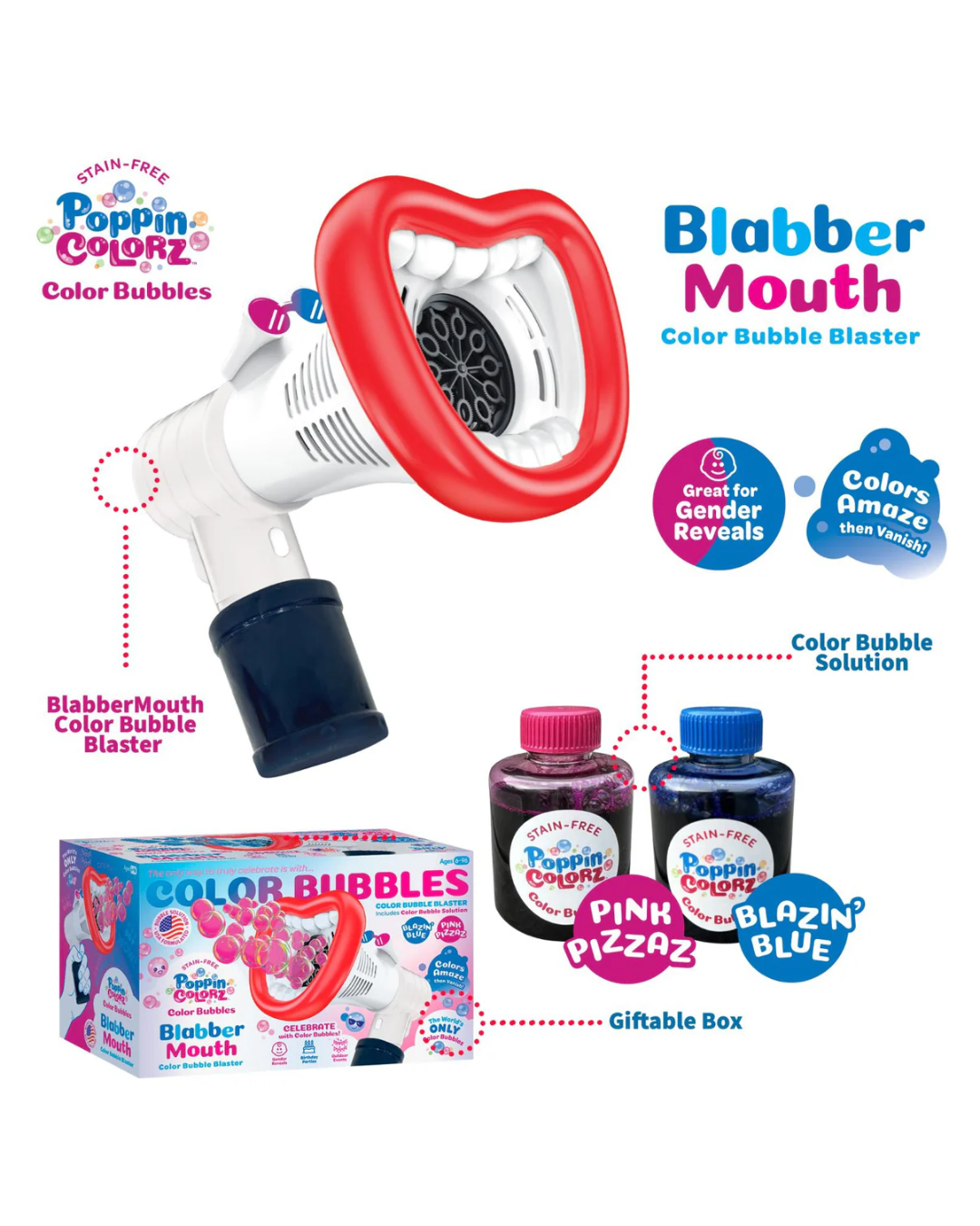 PoppinColorz™ BlabberMouth Color Bubble Blaster