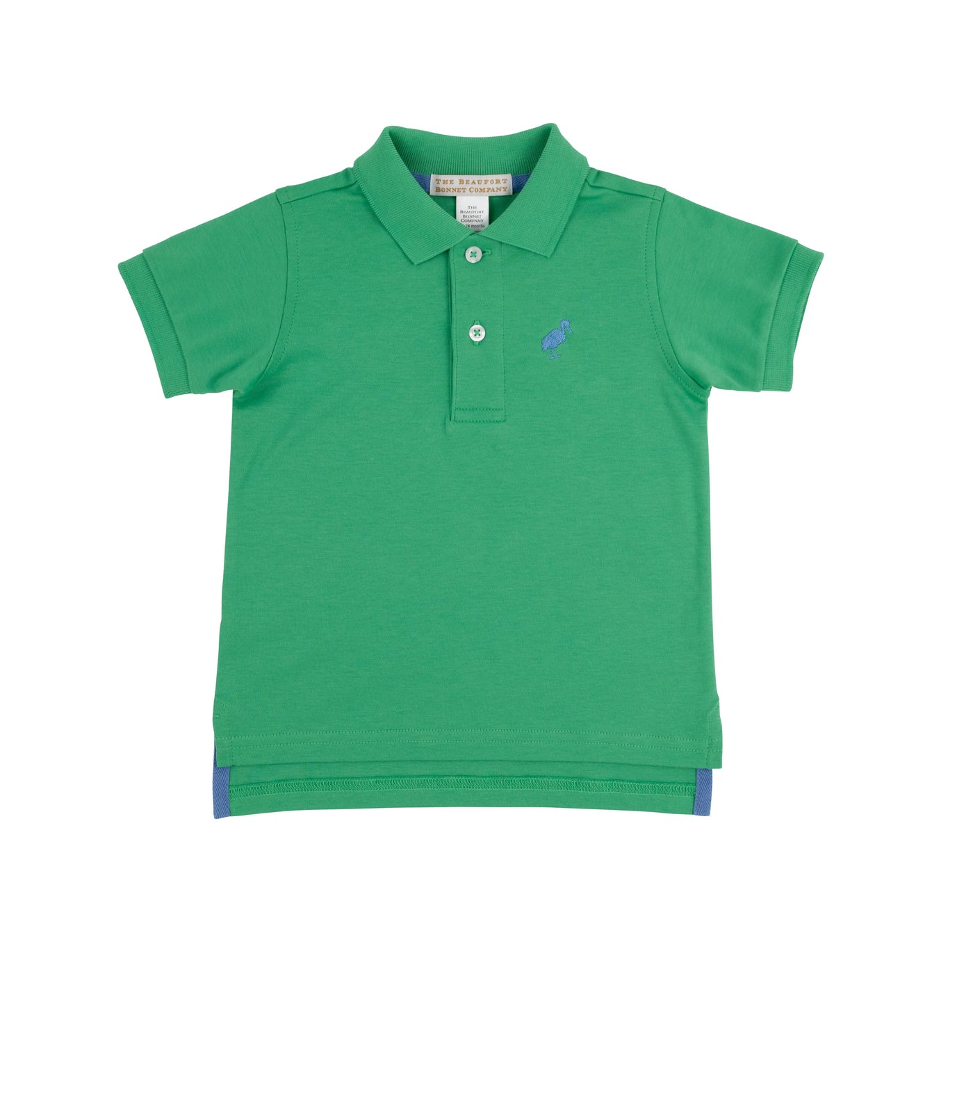 Prim and Proper Polo SS Pima - Kiawah Kelly Green with Barbados Blue Stork