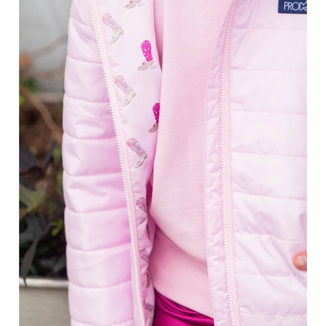 Hooded Puffer Jacket - Pink Tulle