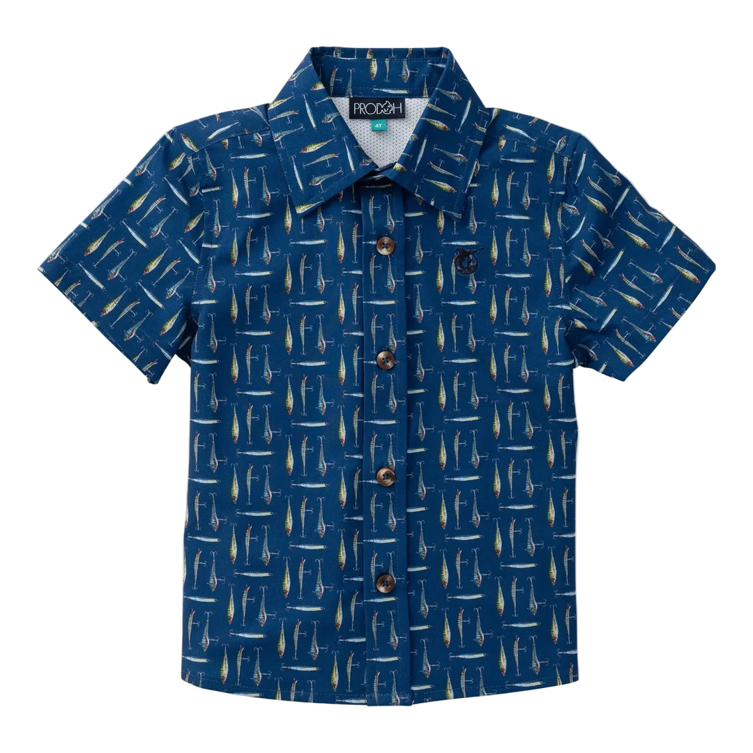 prodoh SS Button-Up Shirt - Fishing Lures Print