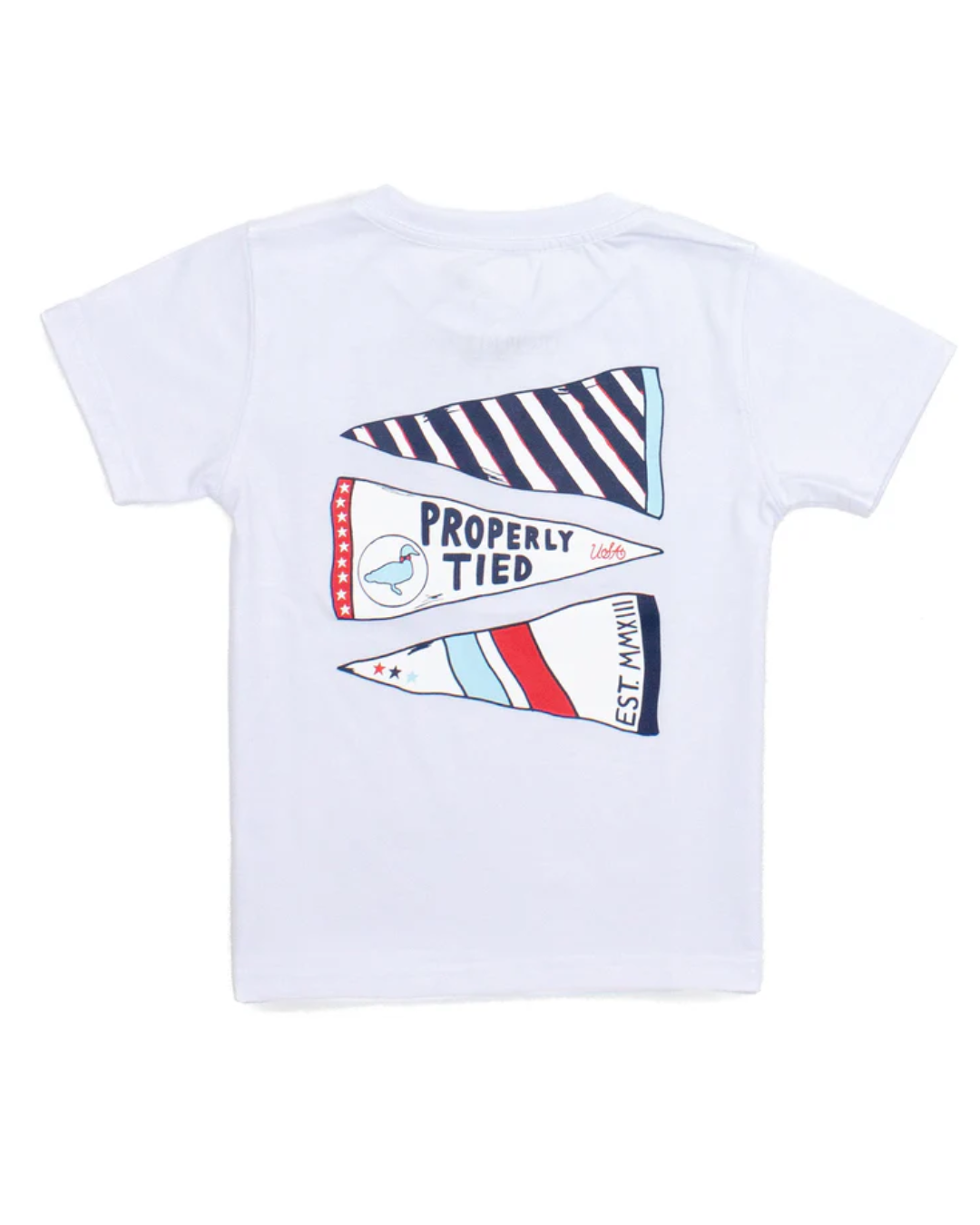 properly tied T-Shirt Short Sleeve - Americana Pennant - White