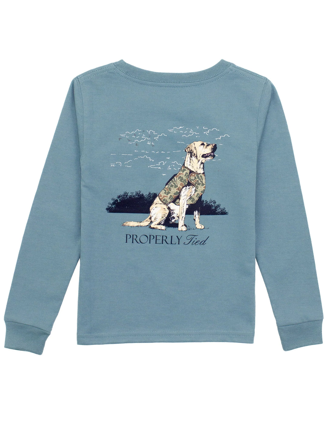 T-Shirt Long Sleeve - Good Boy - Steel Blue