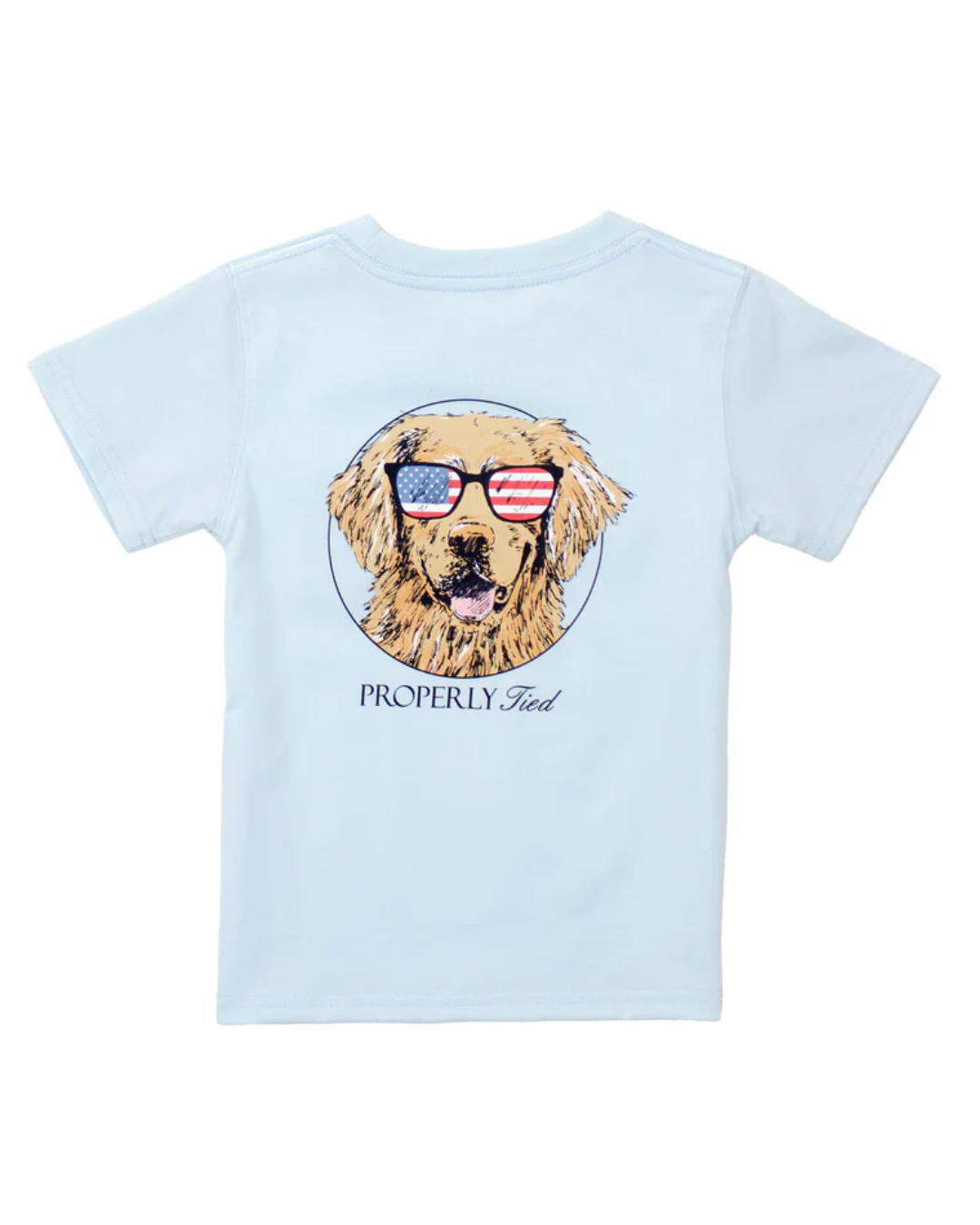 properly tied T-Shirt Short Sleeve - Patriot Dog - Periwinkle