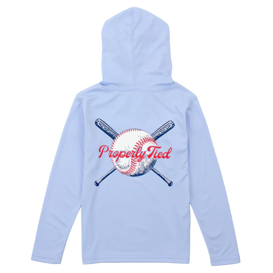 properly tied Shade Performance Hoodie - Light Blue - Play Ball