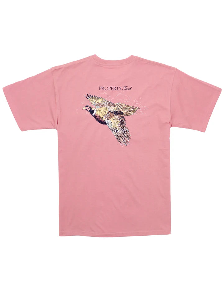properly tied T-Shirt Short Sleeve - Pheasant Hunt - Salmon