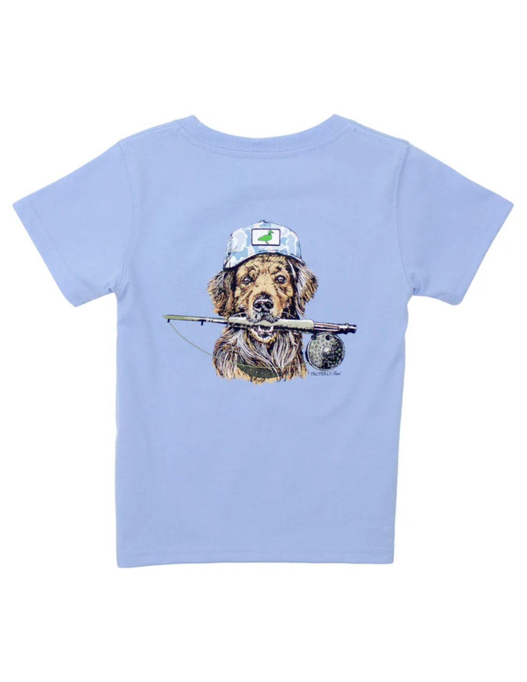 properly tied T-Shirt Short Sleeve - Fishing Buddy - Light Blue